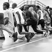 Participants in the DICE program take part in physical training as part of their pre-cadet experience.
