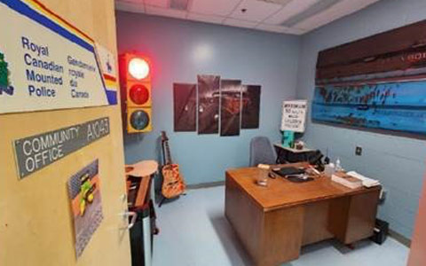 An open door into the School Safety Resource Officer’s office.