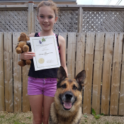 Layla Crouse, one of the winners, and her dog