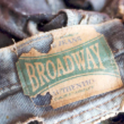 Pants displaying broadway.