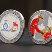 A front and back image of the RCMP Foundations challenge coin.