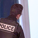 A cadet takes part in a judgement simulator scenario.