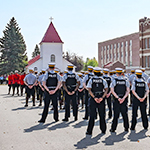 Cadets on Parade Square during Sergeant Major's Parade.