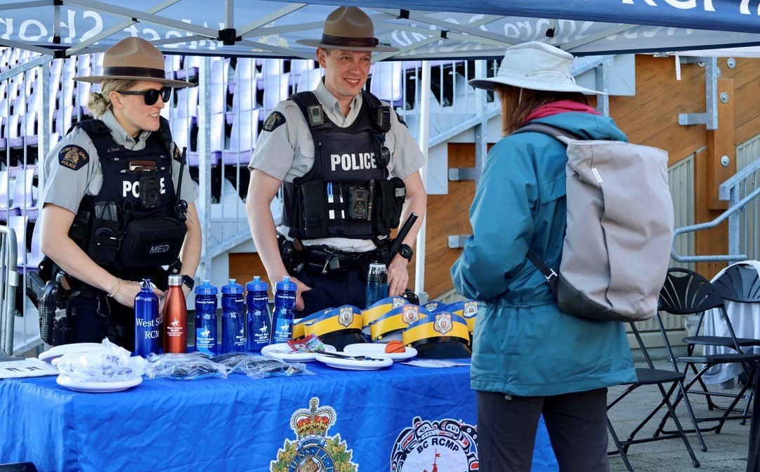 RCMP officers at community event
