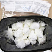Bag of cocaine seized by Yukon RCMP.