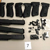 Handgun parts for completing ghost guns seized by Yukon RCMP.