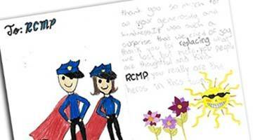 Hand written thank you card