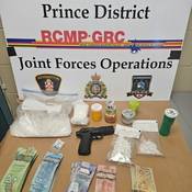 Cash, drugs and a replica handgun seized by PEI Joint Forces Operations on February 20, 20205 in Summerside.