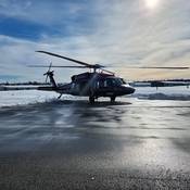 RCMP Black Hawk helicopter on tarmac