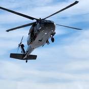 RCMP Black Hawk helicopter in flight