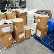 Police seized large quantities of chemicals, precursors and excipients used to make illicit pills.