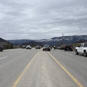BC Highway Patrol officers working a check stop on Highway 3A near Penticton