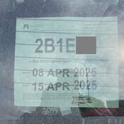 A forged Temporary Operating permit seized from a minivan