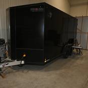 A hidden room had been built at the back of the warehouse. A black trailer was used as a clandestine laboratory.