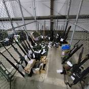 Numerous firearms were seized by police officers during searches in January 2024.