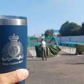 Sgt. Rettenbacher’s Ridge Meadows RCMP coffee mug at field training