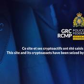 Warning message posted on the cryptocurrency exchange platform: This site and its cryptoassets have been seized by the RCMP.