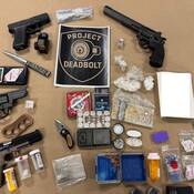 Seized drugs and weapons from project Deadbolt