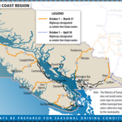 British Columbia Highways – Winter Tires or Carry Chains