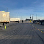 Photo of the check stop during the day