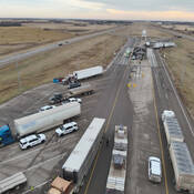 Photo of the check stop during the day