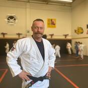 Cst. Perry as an instructor at a judo club