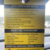 Let would-be criminals know there is nothing to steal inside the vehicle.