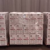 Pallets of canola oil containing methamphetamine seized during investigation.