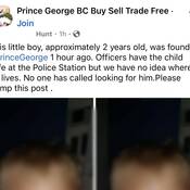 Photo showing the “heartbreaker” post in the Prince George BC Buy Sell Trade Free social media group.