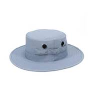 A generic blue sun hat with a white background.