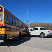 A school bus was involved in a collision with a pickup truck on May 4 in the RM of Portage la Prairie.