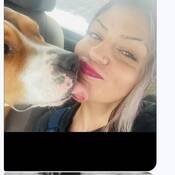 Kady Beattie and her Pitbull dog