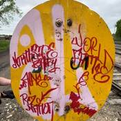Dauphin RCMP arrested a male on June 4 after seeing him spray paint graffiti onto a yellow railhead sign. He's been charged with mischief.