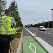 Officer using laser
