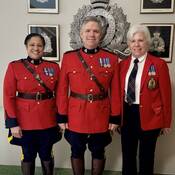 Insp. Veronica Fox with Deputy Commissioner Dwayne McDonald and Cpl. Donna Morse (ret.), with the RCMP Veteran’s Association