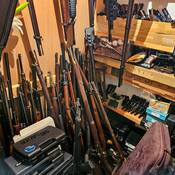 RCMP seized 439 weapons from a Dauphin residence on July 7. A 78-year-old male has been charged with various offences, including weapons trafficking.