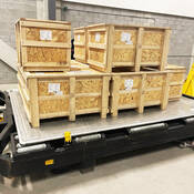 Wooden crates in which approximately 67 kg of cocaine were concealed.