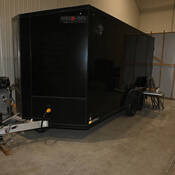 A hidden room had been built at the back of the warehouse. A black trailer was used as a clandestine laboratory.