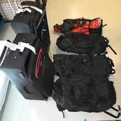 Luggage containing drugs seized during the investigation.