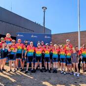 Photo of the Cops for Cancer riders and Inspector Ray Monsef.