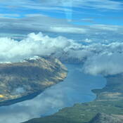 Aerial photo of Atlin Lake Channel