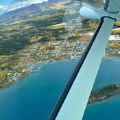 Flyover photo of Atlin, B.C.