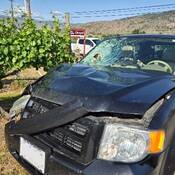 The vehicle that allegedly struck and killed a pedestrian near Oliver