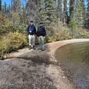 Conservation Officers at the shore of Hottah Lake