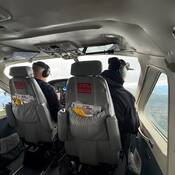 A photo from inside the RCMP Float Plane