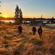 NSAR volunteers walking through field
