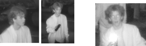 Surveillance image of suspect 1 in Baker Brook, New Brunswick break and enter investigation