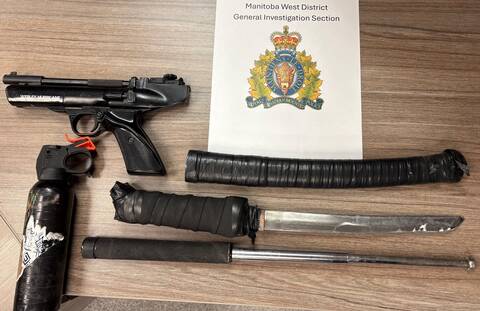 A male was arrested and weapons were seized after RCMP found a suspect inside a hidden room at a Dauphin residence early Sunday morning.