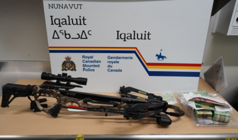 Seized weapon, cash and drugs from RCMP cocaine trafficking investigation in Iqaluit