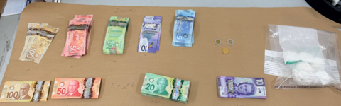 Photo of the drugs and cash seized